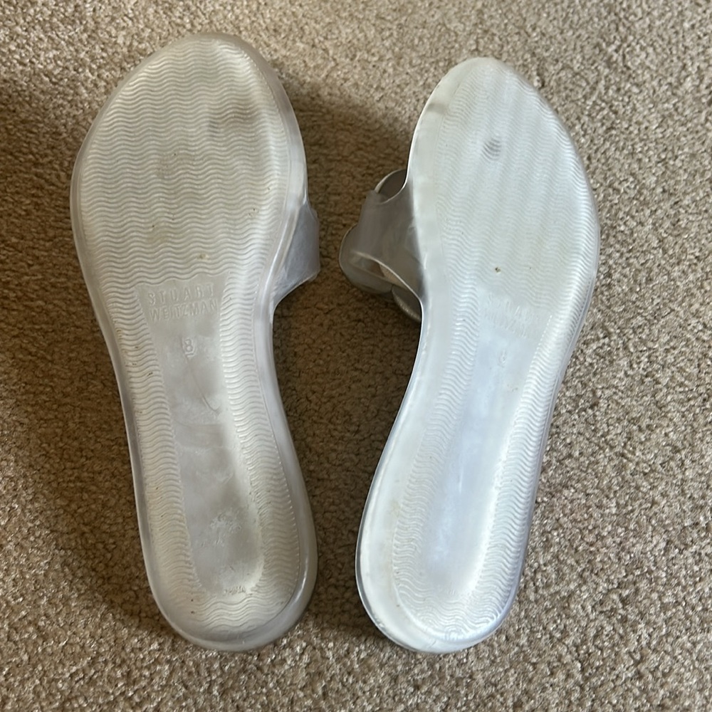 Stuart Weitzman Silver Floral Women's Sandals - Picture 4 of 4